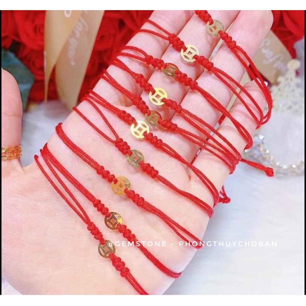 Vòng Tay Chỉ Đỏ Mix Vàng May Mắn - Dây lụa xinh xắn