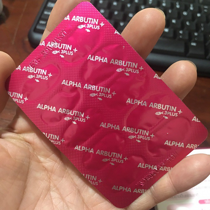 Vỹ 10 Viên kích Trắng ALPHA ARBUTIN 3 Plus NEW UV Thái Lan