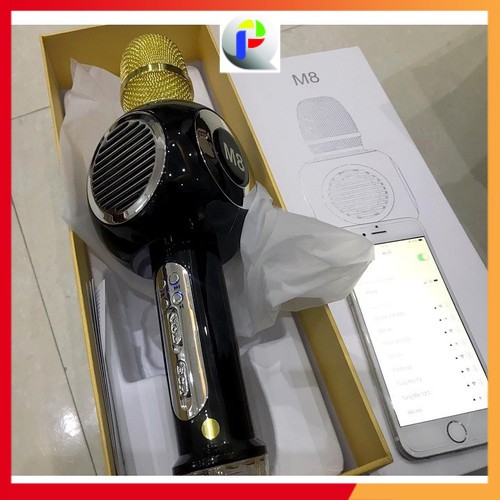 Mic hát karaoke không dây Bluetooth cực to, cực ấm M8