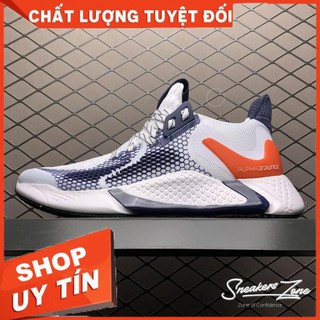 Giày thể thao sneaker nam nữ ALPHABOUNCE instinct M 2020 Trắng xanh gót đỏ