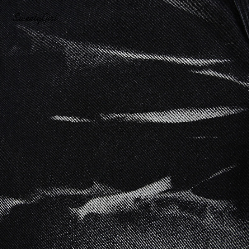 Quần Jeans Dài Ống Rộng Lưng Cao Phối Dây Rút Thời Trang Cho Nữ