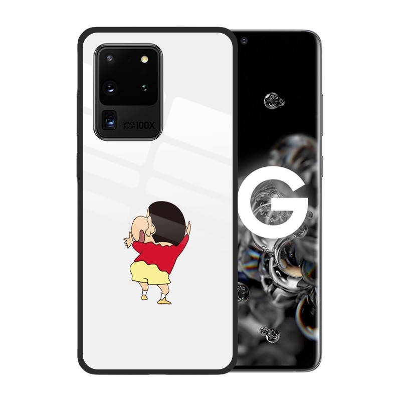 SHINCHAN Ốp Điện Thoại Kính Cường Lực In Hình Cậu Bé Bút Chì Shin Cho Samsung Galaxy S20 Ultra Note 20 10 Plus 9 S10 S20 Plus S9