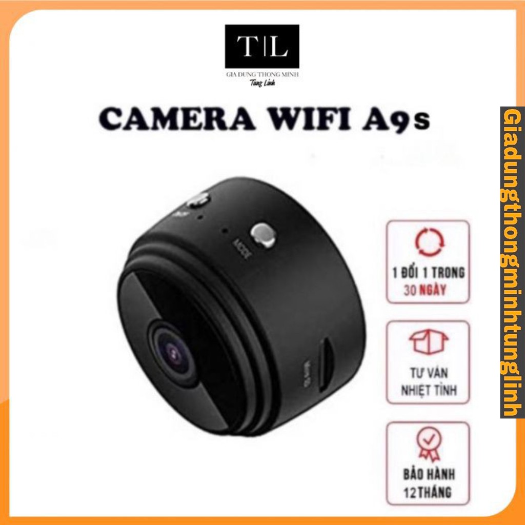 Camera Chống Trộm A9s Độ Nét Cao [BH 12 THÁNG] 🌈𝑭𝑹𝑬𝑬𝑺𝑯𝑰𝑷🌈 Kết Nối Wifi, Có App Điều Khiển
