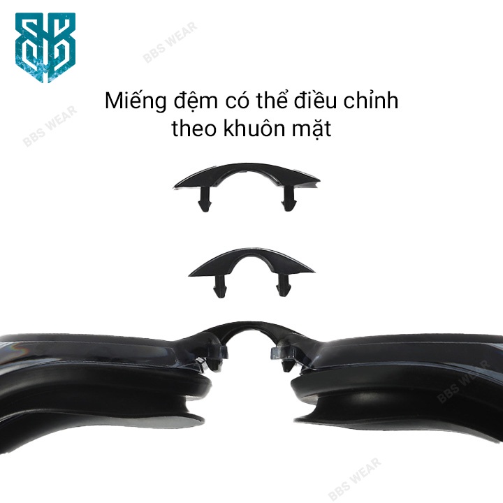 Kính bơi người lớn nam nữ BBS WEAR, mắt kiếng bơi HD chống sương mù, chống nước vào mắt