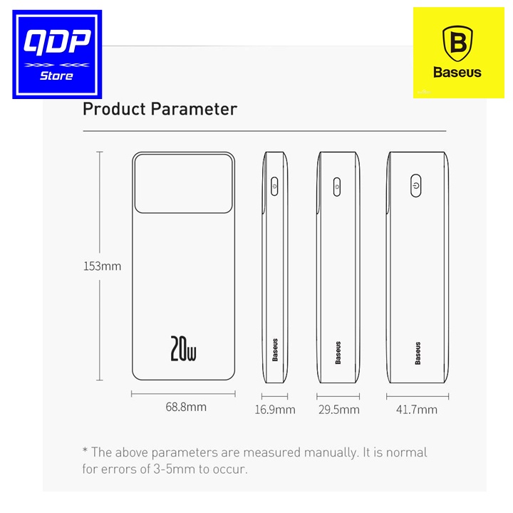 Pin sạc dự phòng Baseus 20W Bipow Digital Display Power Bank