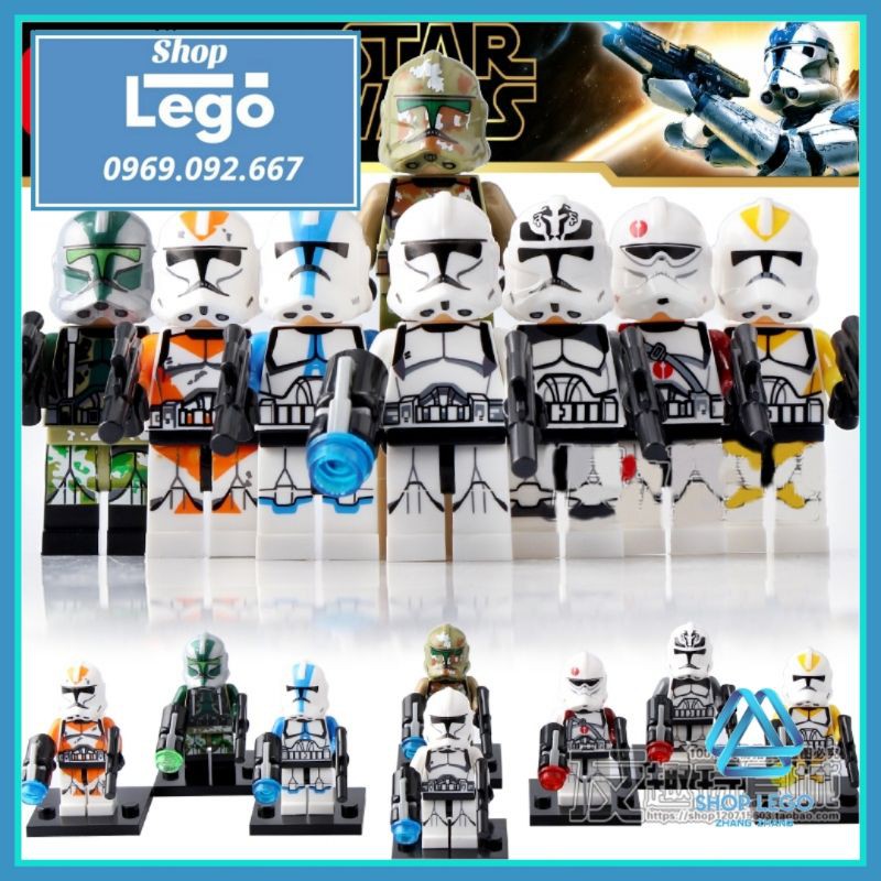 Xếp hình Star Wars Clone Trooper và Clone Commander Lego Minifigures Xinh X0162