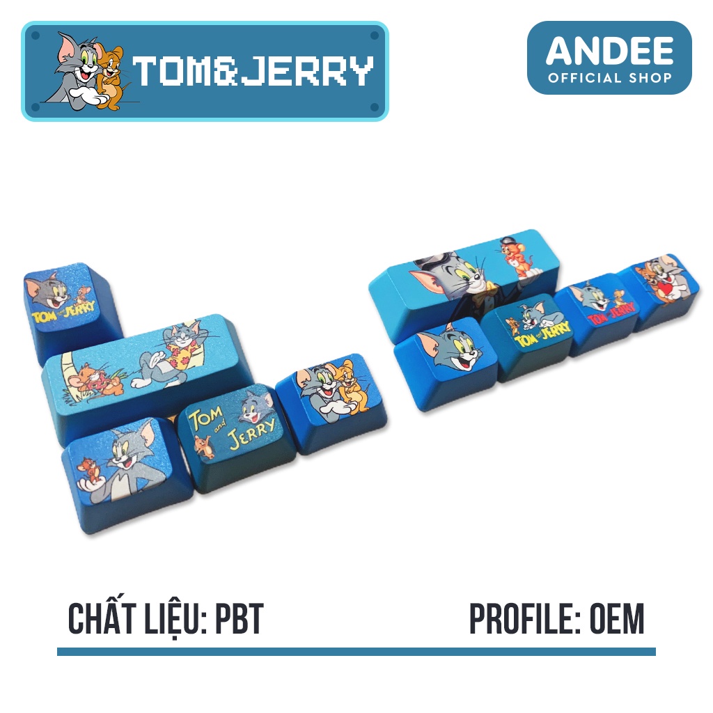 Keycap PBT in dyesub nhiều màu hoạt hình siêu dễ thương Shiba Inu - Doraemon