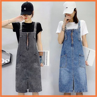 Yếm váy jean hanoijean - váy yếm dài dây kéo ulzzang yếm phong cách hàn quốc yj014