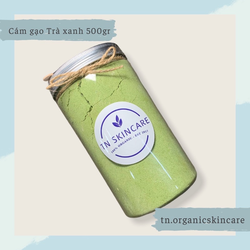Bột Cám gạo Trà xanh Nguyên chất 500gr Tắm dưỡng toàn thân