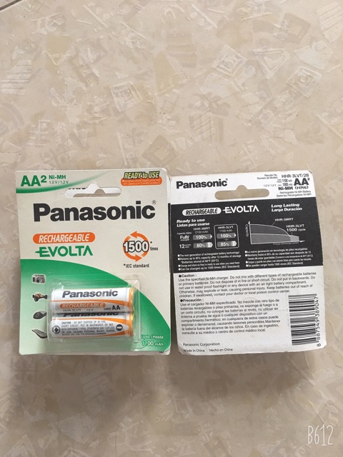 Pin Sạc AA Panasonic HR6 Rechageable EVOLTA vỉ 2 viên Pin Panasonic Chính hãng
