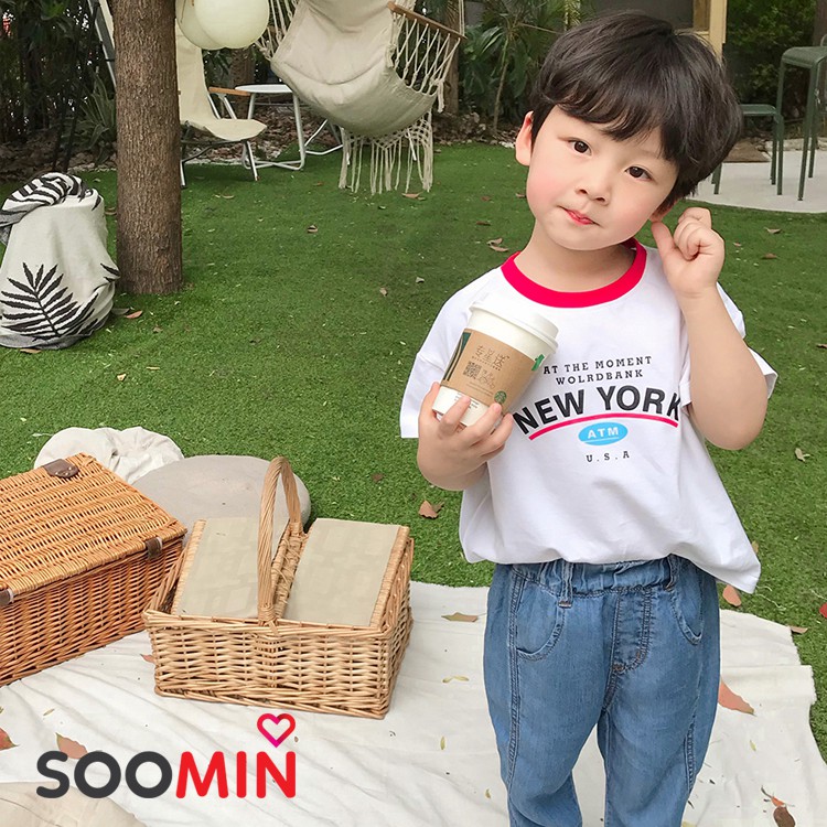 Áo thun bé trai xuất dư Hàn Quốc , Áo thun trẻ em từ 1 - 5 tuổi chất cotton Soomin Shop QATE H2
