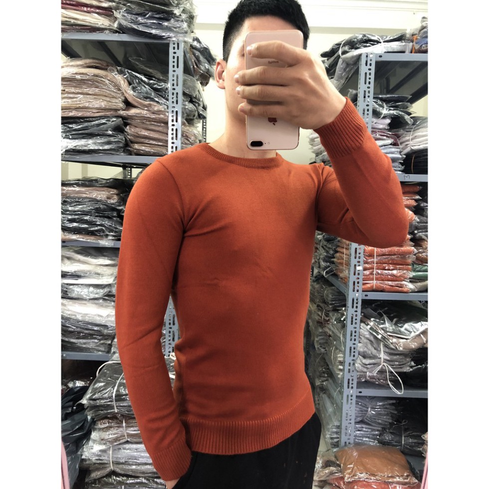 Áo len nam cổ tròn công sở len lông cừu cao cấp mềm mịn-aolennamhadinh