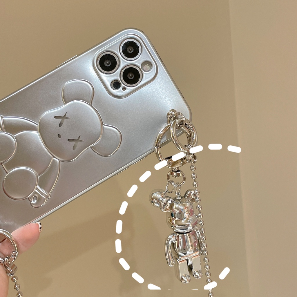 Ốp Điện Thoại tpu Mềm Hình Gấu Kèm Dây Đeo Cho Iphone 14 13 12 11 pro max xs max xr x 7plus 13 promax