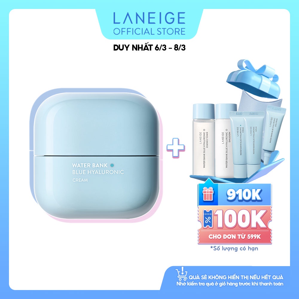 [PHIÊN BẢN MỚI] Kem Dưỡng Ẩm Dành Cho Da Dầu Và Da Hỗn Hợp Laneige Water Bank Blue HA Cream Oily 50ml