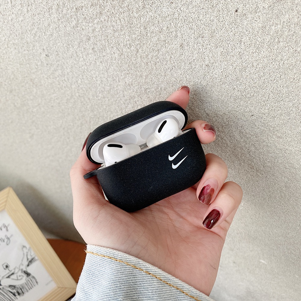 Vỏ Bảo Vệ Hộp Sạc Tai Nghe Không Dây Airpods 1 / 2 / Pro Bằng Tpu Mềm Màu Trơn Họa Tiết Nike Sáng Tạo