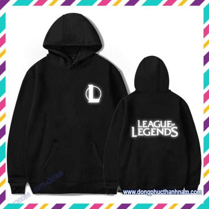 SALE- áo hoodie Liên Minh phản quang, áo liên minh huyền thoại phản quang, áo league of legends