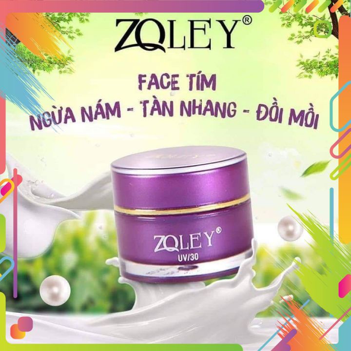 Kem ZOLEY Face Tím Zoley 10g Dưỡng Trắng Da Giảm Nám – Tàn Nhang đồi mồi -giảm nhăn da[ Face Tím Zoley