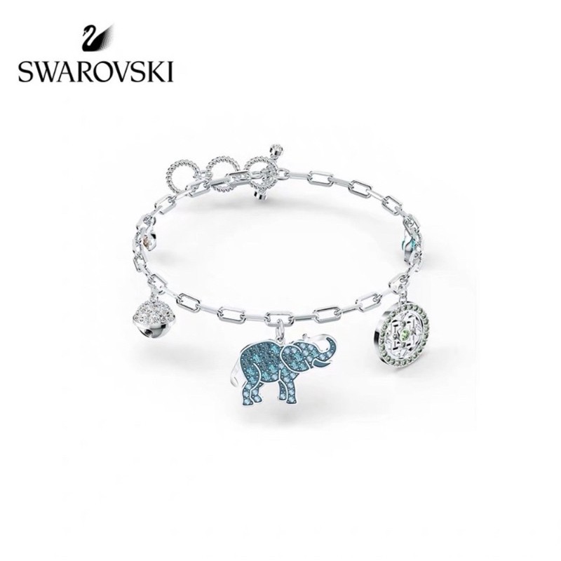 [Tuồn kho] LẮC TAY SWAROVSKI - SWAROVSKI SYMBOLIC ELEPHANT BRACELET, LIGHT MULTI-COLORED, RHODIUM PLATED