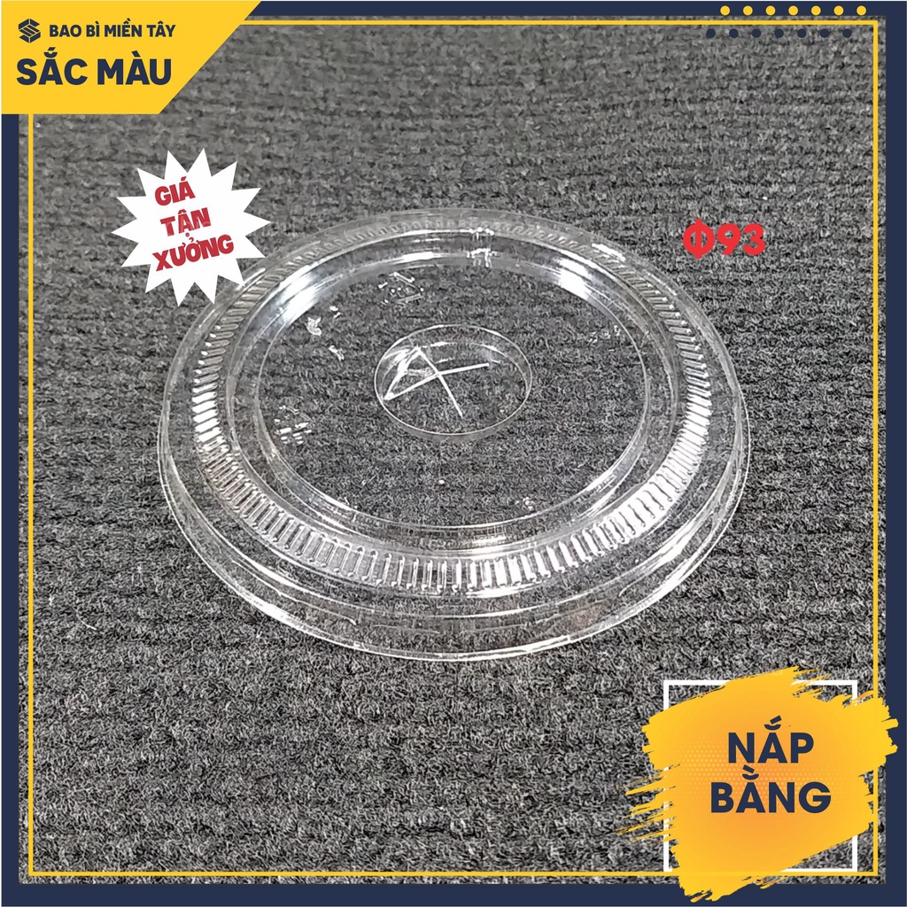 Sỉ 50 Nắp bằng PET 90 - 93 - 95 - 98 - 106 - 117 nắp ly trà sữa cà phê nước ép