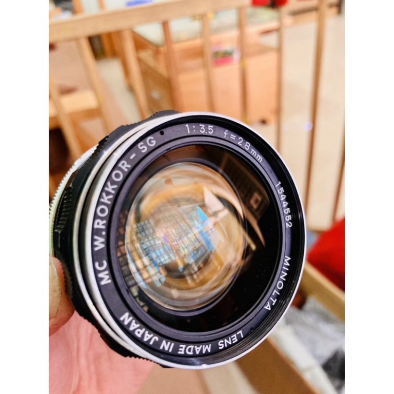 Lens góc rộng Minolta MC 28f3.5 ngàm MD, Lens Minolta 28mm f3.5 dùng cho SRT101, SRT Super, SR505, X700, X500...