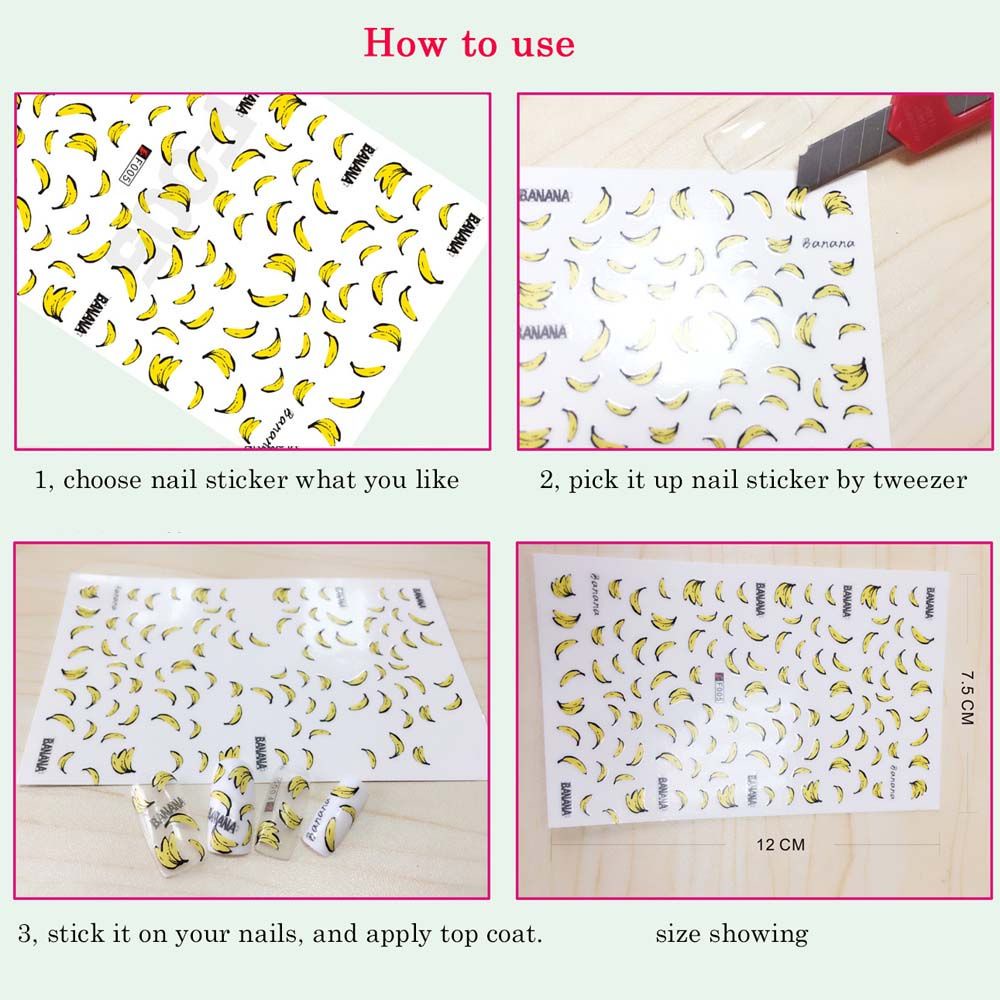 [Hàng mới về] Miếng dán trang trí móng tay họa tiết 3d phối màu độc đáo diy