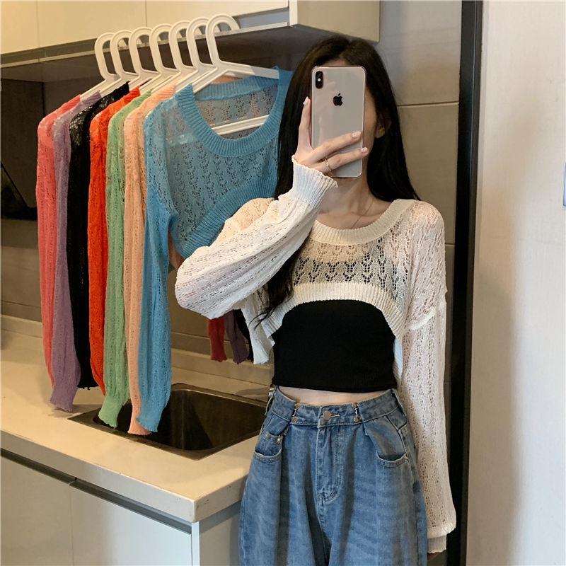 Áo Sweater Tay Dài Chống Nắng Thời Trang Cho Nữ