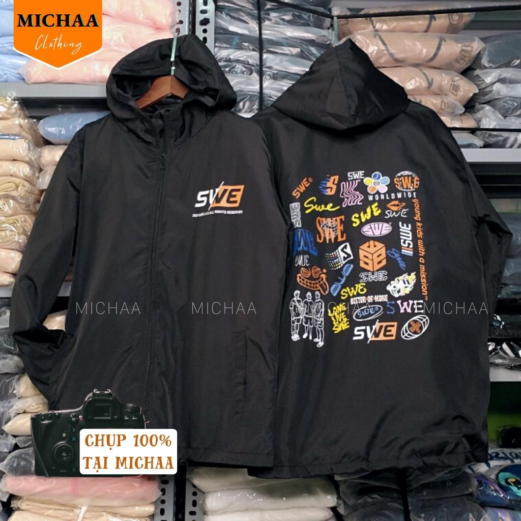 Áo Khoác Dù SWE LOGO Nam Nữ Ulzzang Unisex Kiểu Form Rộng 2 Lớp Jacket - MICHAA