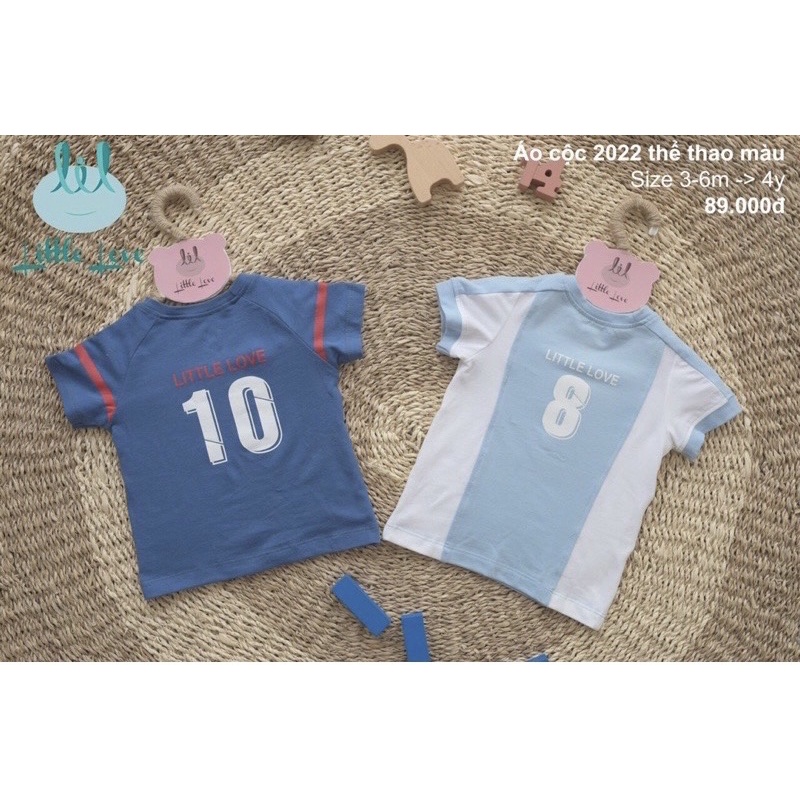 Áo cộc thể thao lil mẫu mới nhất Little love size 3 tháng đến 4 tuổi