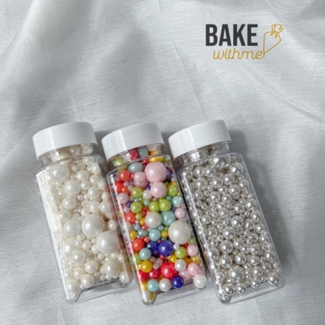 Kẹo trang trí bi tròn mix các kích cỡ dùng trang trí các loại bánh sinh nhật, donut, cupcake