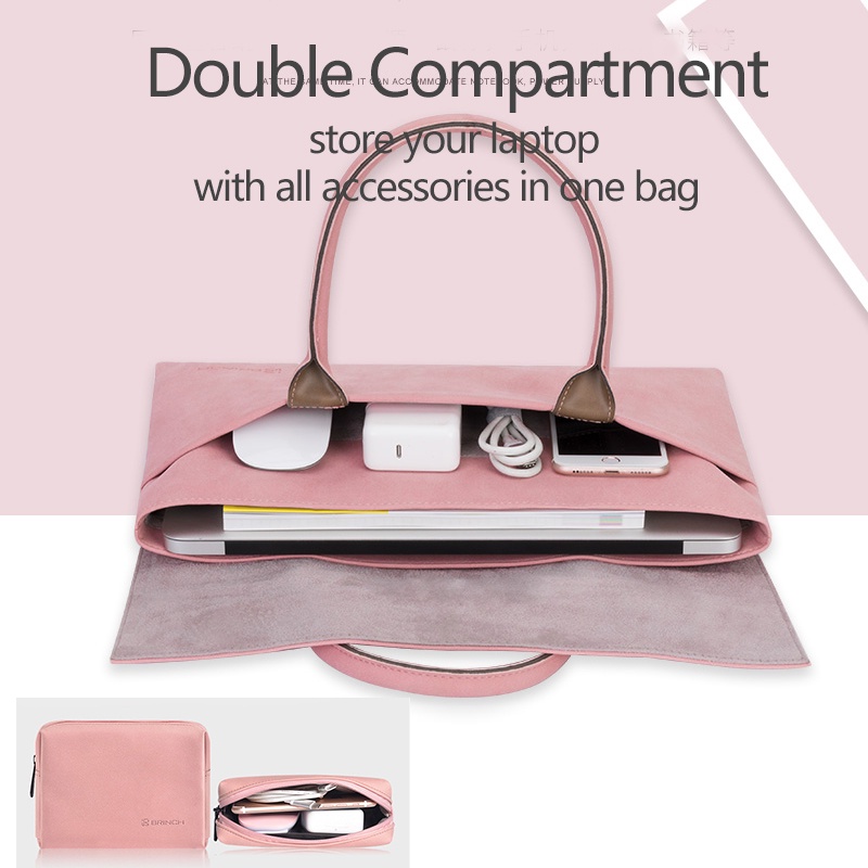 Túi đựng laptop da PU 13 inch thích hợp cho Macbook Pro 13 M1 A2338 Apple Mac Air 13 2020 A2337 13.3 15.6 14 inch