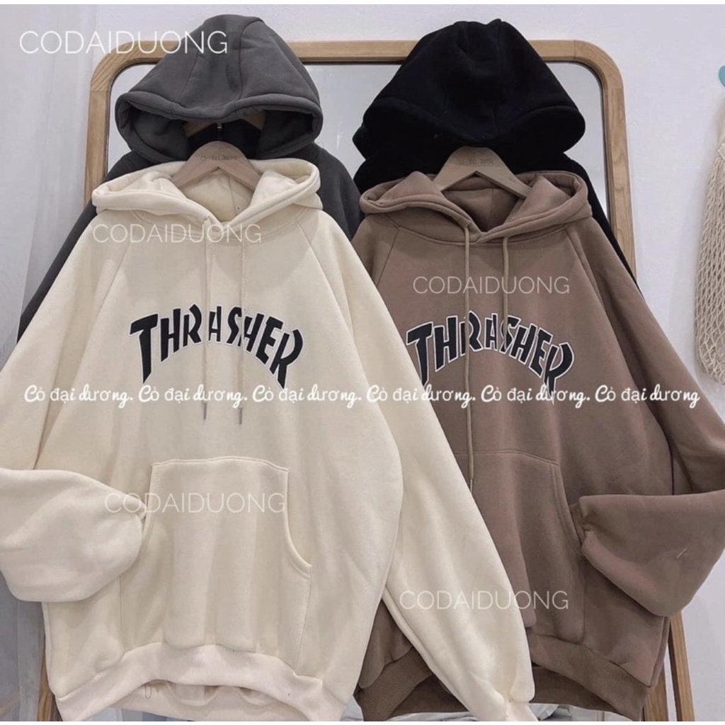 Áo Hoodie Nam Nữ From Rộng Chất Nỉ THRASHER Unisex, Áo Hôdie Nữ Zip Dày Nhiều Màu