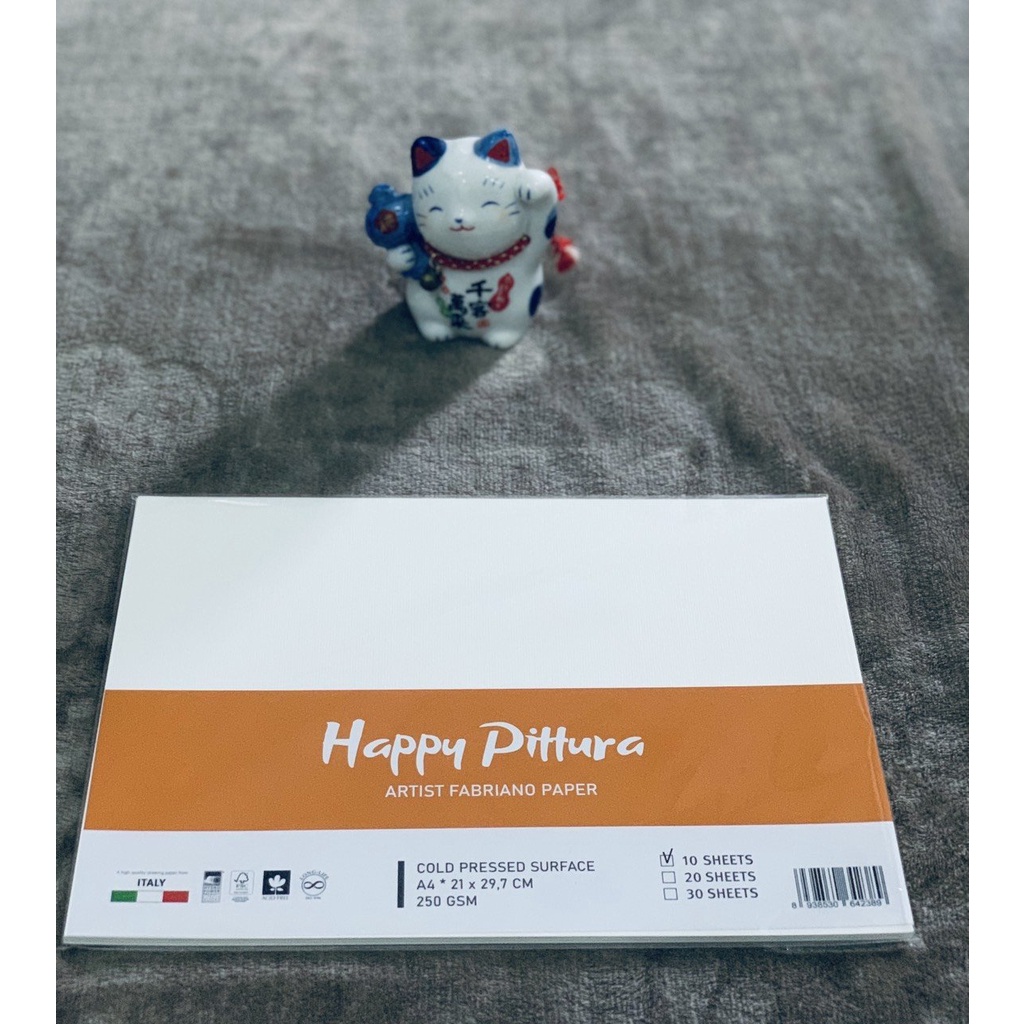-Giấy vẽ màu nước 250gsm HAPPY PITTURA size A5/A4/A3/A2/A1-