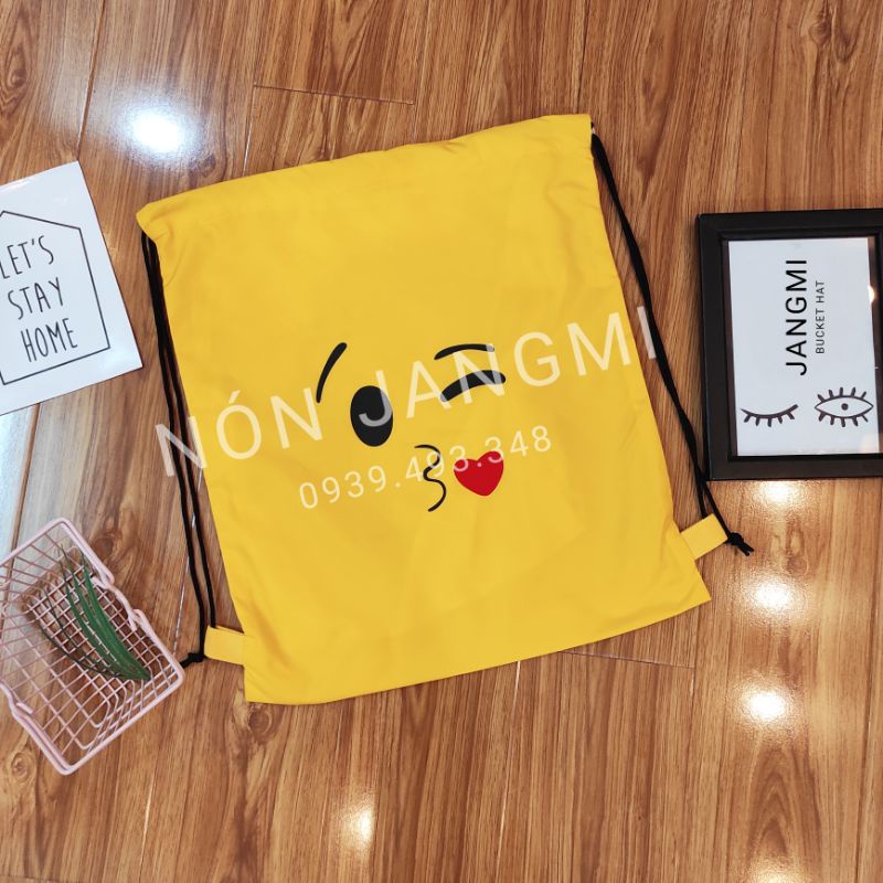 Túi Dây Rút Vải Canvas In Hình, Balo Dây Rút Vải Dù