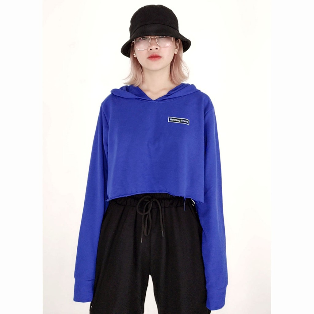 Áo croptop nữ kiểu dáng hoodie tay dài có mũ thời trang Miix MC001