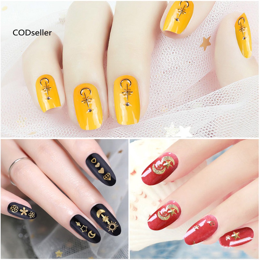 Phụ kiện 3D trang trí móng tay làm Nail họa tiết mặt trăng ngôi sao độc đáo