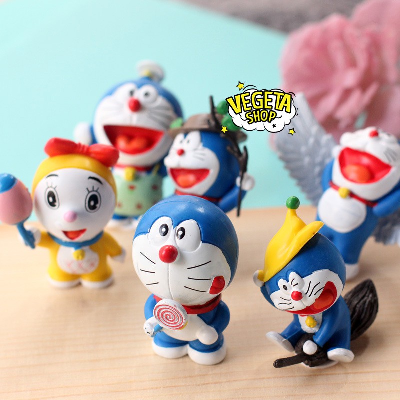 Mô hình Doraemon Doremon - Set 6 nhân vật Doraemon Doremon Dorami Doremi - 6cm