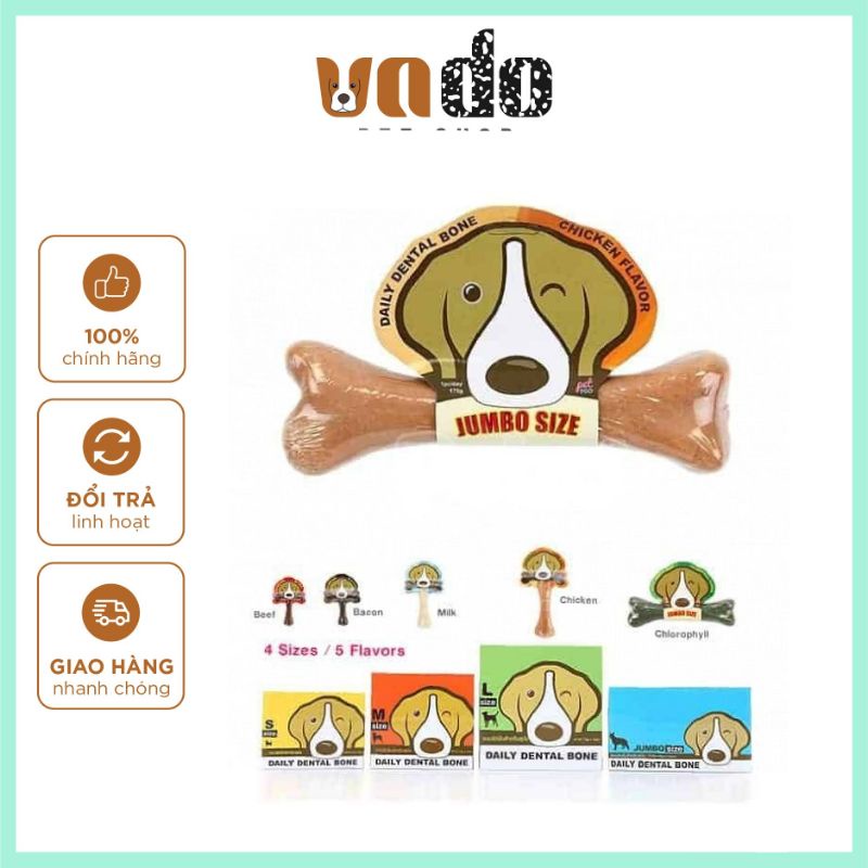 Snack cho chó Daily Dental Bone Jumbo size - Snack cho chó size khổng lồ thơm ngon
