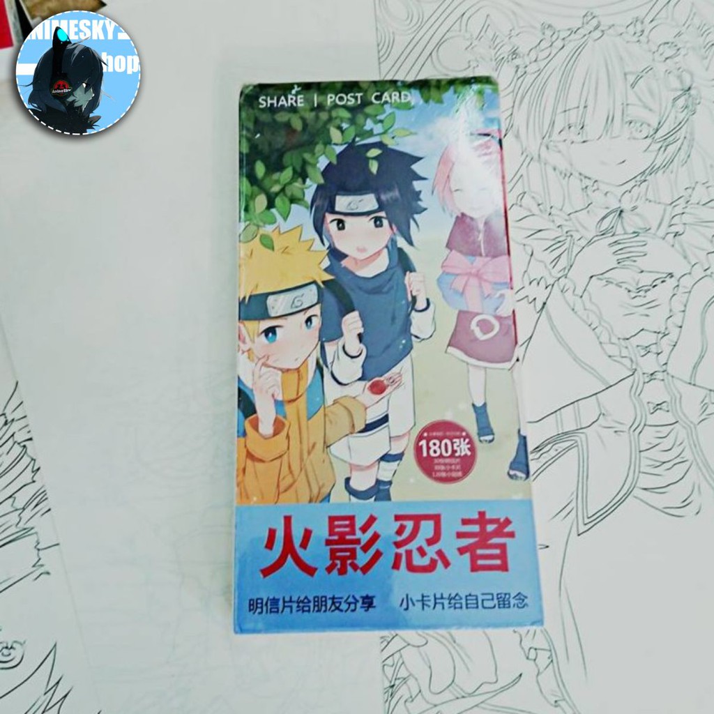 Postcard Naruto bộ 180 cái - Bưu thiếp Anime