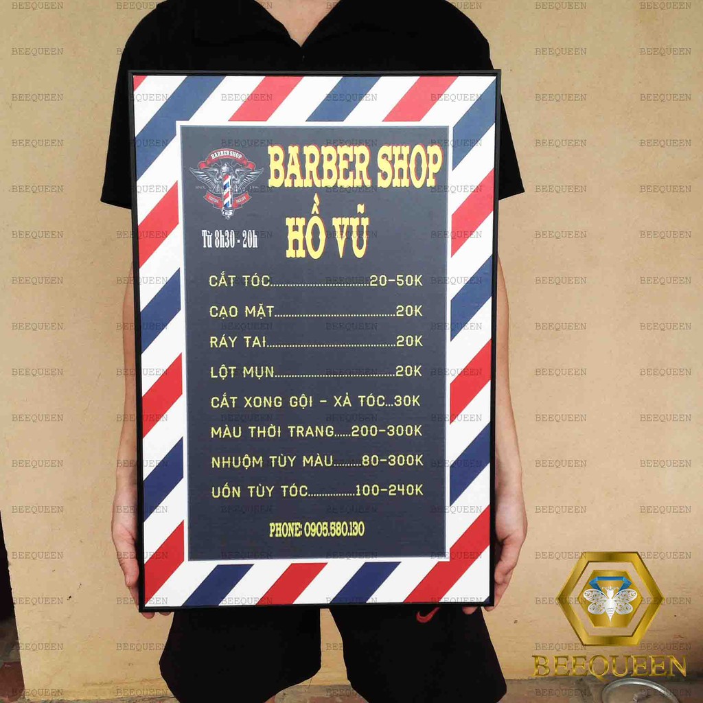 Menu Barber Shop, Bảng Giá Barber Shop Làm Theo Yêu Cầu Khách Hàng