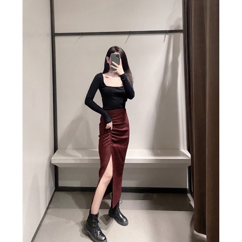 Chân váy caro dúm Z | BigBuy360 - bigbuy360.vn