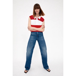 Áo Croptop có cổ phối 2 màu