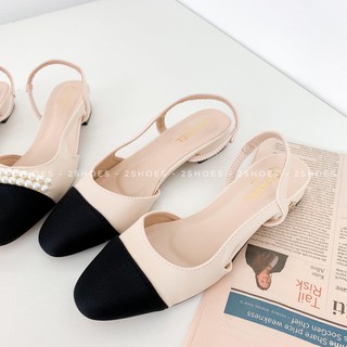 Giày sandal nữ phối màu style Hàn Quốc 2cm ( đính Ngọc và không đính Ngọc)