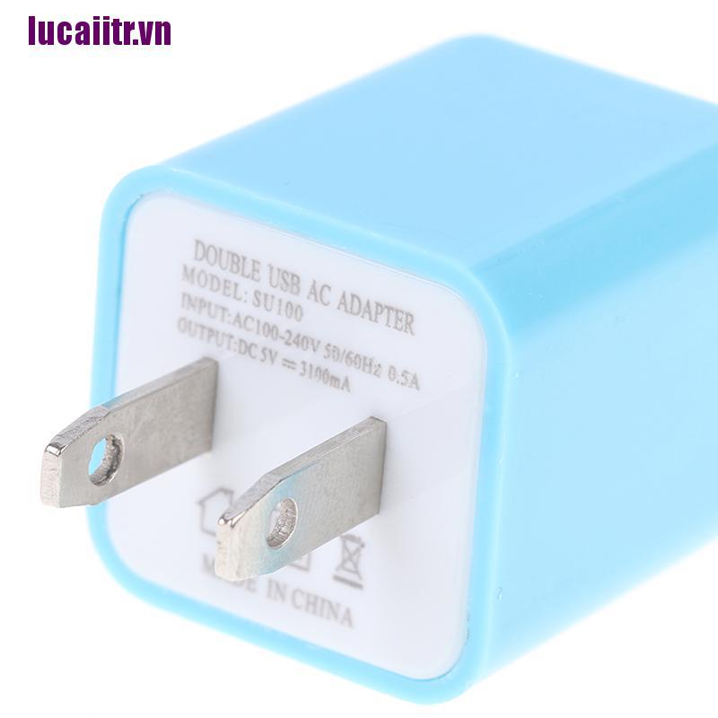 Cốc sạc điện thoại hai cổng USB nhiều màu sắc