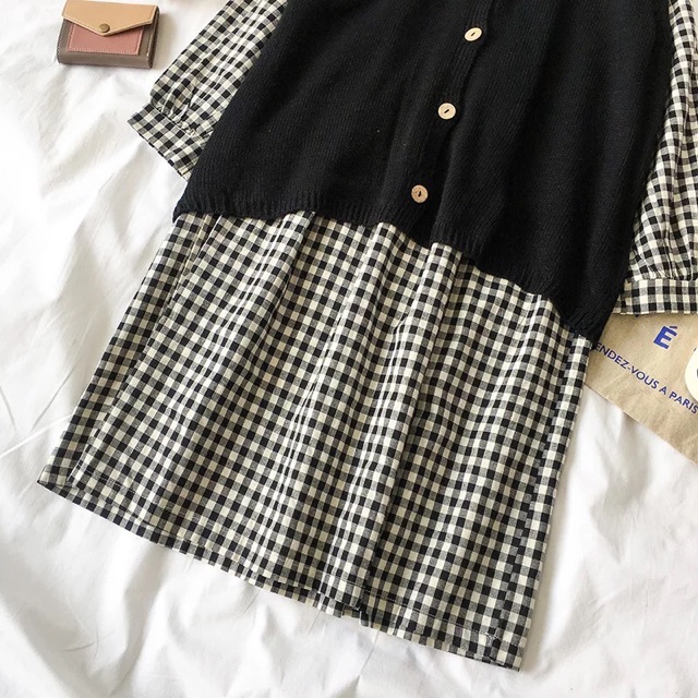 Set váy kèm áo len