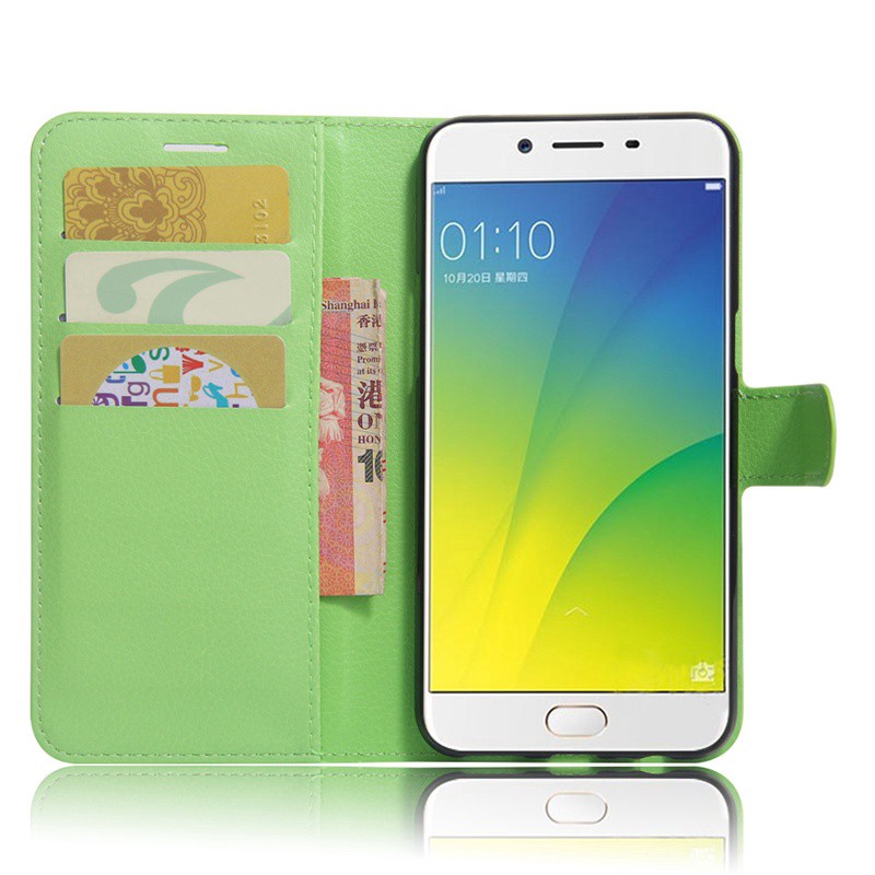 Bao da điện thoại có đế đỡ gấp và ngăn để thẻ cho Opoo A77 F3 | BigBuy360 - bigbuy360.vn