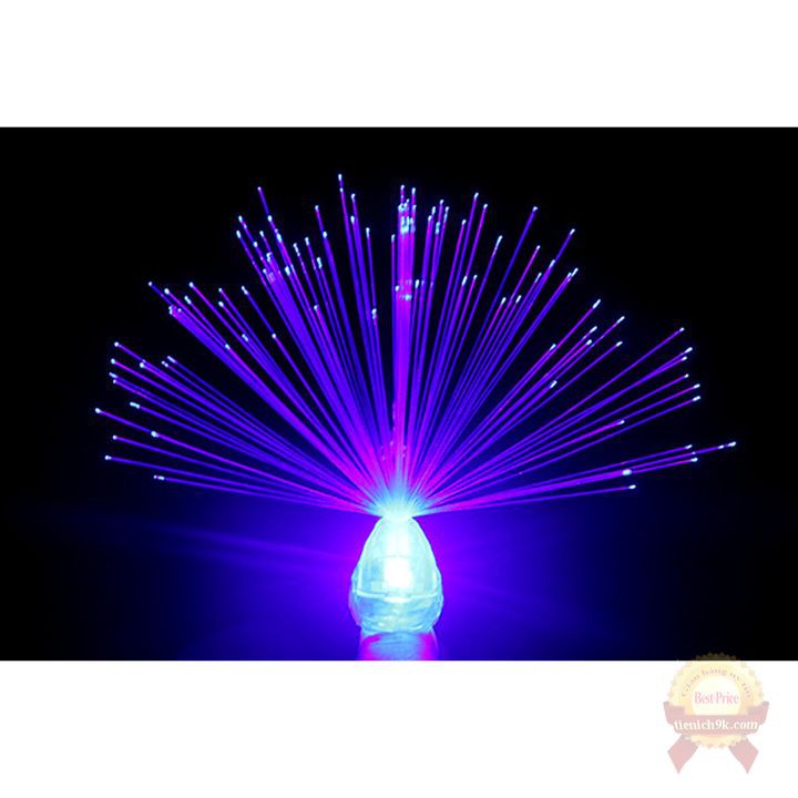 Đèn led đeo tay hình con công phát sáng sợi quang vàng xanh F756SP2