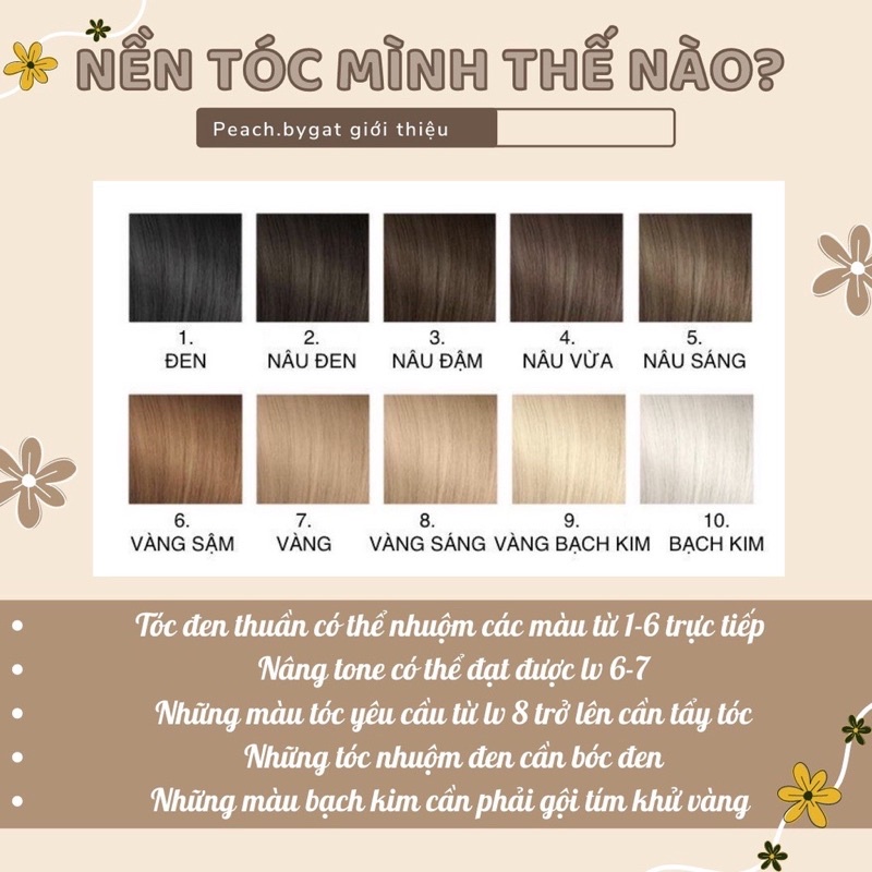 Thuốc nhuộm tóc NÂU LẠNH ÁNH KHÓI không cần sử dụng thuốc tẩy tóc của Peach.bygat