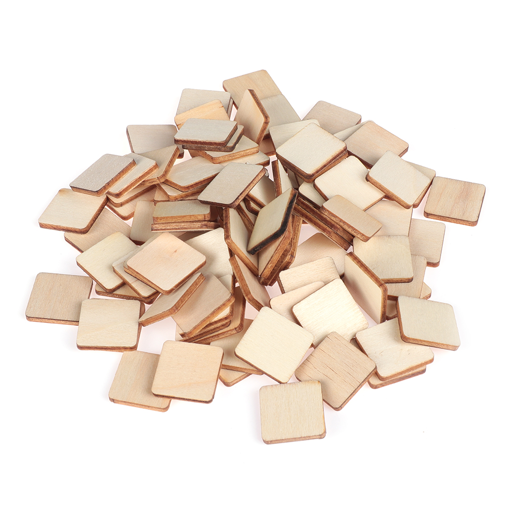 Set 10/ 50/ 100 miếng gỗ vuông tự trang trí tiện lợi