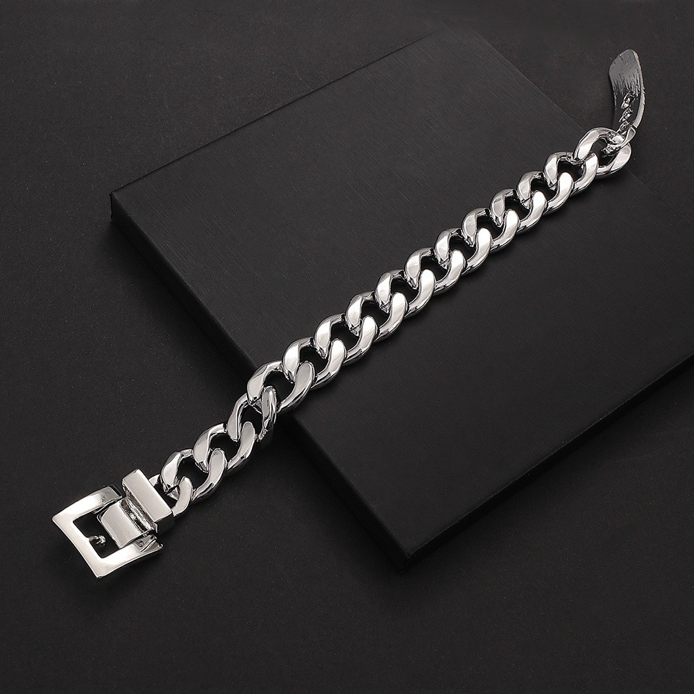 Vòng Tay Hợp Kim Phong Cách Hip Hop Thời Trang Hàn Quốc Cổ Điển Có Thể Điều Chỉnh Cho Nam Và Nữ