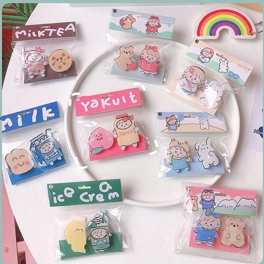 Móc kẹp đồ, cố định đồ Cô bé Trà Sữa - Gấu Con